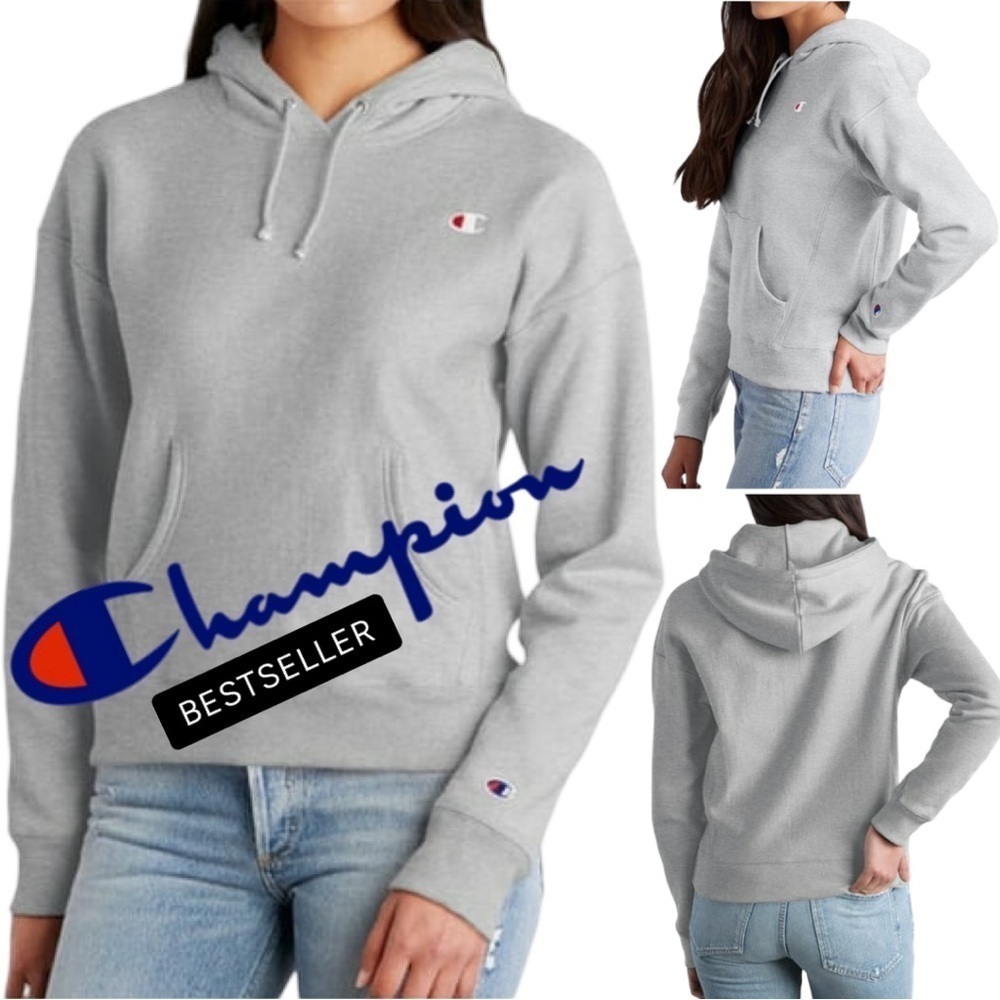 Champion C-Life Reverse Weave C Logo Pull-Over Hoodie Oxford Gray - Picture 16 of 16